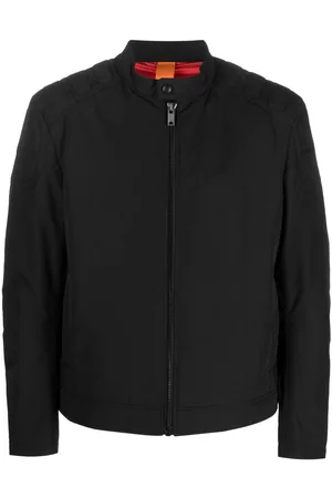 HUGO BOSS Men Cropped Jackets - Logo-patch zip-up jacket