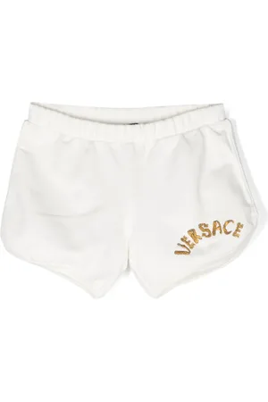 VERSACE Logo-embroidered mini shorts