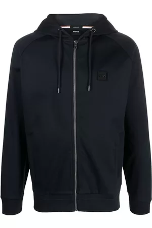 HUGO BOSS Men Sweatshirts - Logo-patch drawstring hoodie