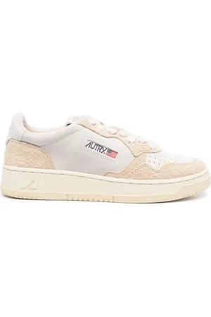 Autry Logo-patch panelled leather sneakers