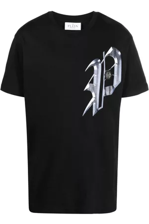 Philipp Plein Men Long Sleeve Polo Shirts - Graphic-print cotton T-shirt