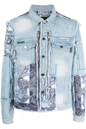 Philipp Plein Paisley bandana-print denim jacket
