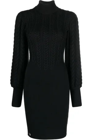 Philipp Plein Cable-knit high-neck dress