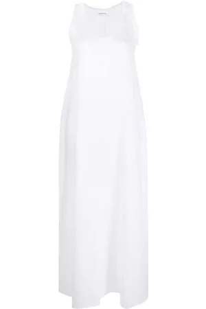 P.a.r.o.s.h. Women Sleeveless Dresses - Sleeveless linen long dress