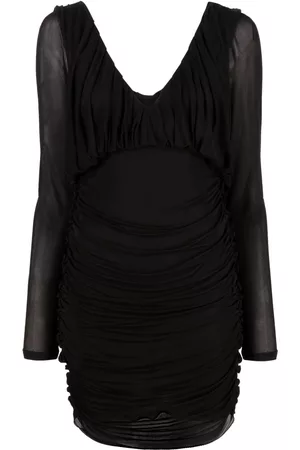 Saint Laurent Women Party Dresses - Draped V-neck minidress