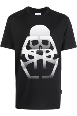 Philipp Plein Men Long Sleeve Polo Shirts - SS Skull & Bones crew-neck T-shirt