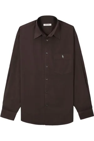 Sporty & Rich Embroidered-logo cotton shirt