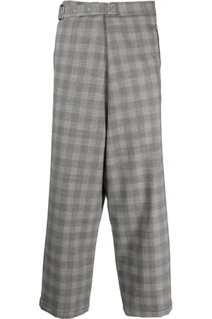 FACETASM Check-print wool trousers