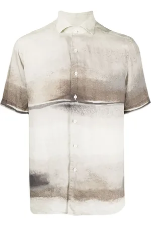 corneliani Abstract-print short-sleeved shirt