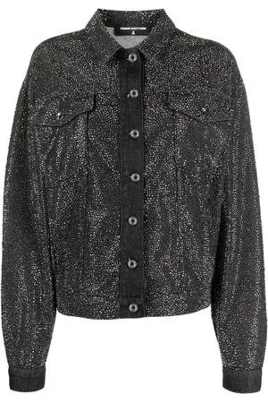 Patrizia Pepe Crystal-embellished denim jacket