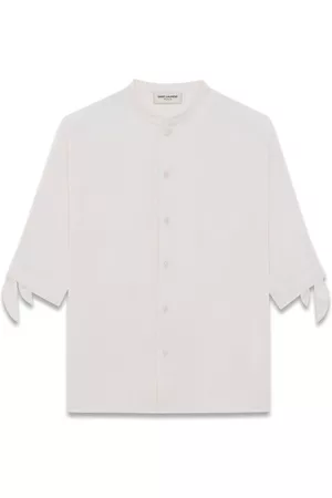 Saint Laurent Men Short Sleeved Shirts - Short-sleeve cotton shirt