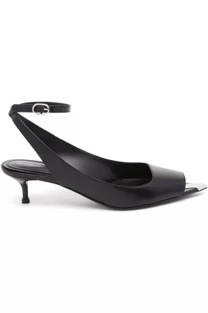 Alexander McQueen Women Sandals - Punk Ankle 40mm leather sandals
