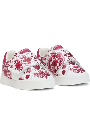 Dolce & Gabbana Portofino Majolica-print leather sneakers