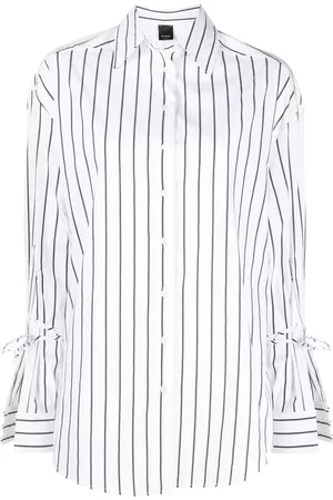 Pinko Women Long Sleeve - Tie-detail striped shirt