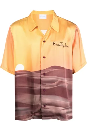 BLUE SKY INN Landscape-print short-sleeve shirt