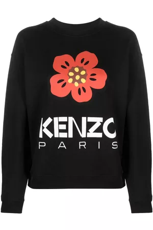 Kenzo Women Sweatshirts - Boke-print cotton sweatshirt