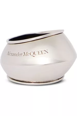 Alexander McQueen Men Rings - Gaze engraved-logo ring