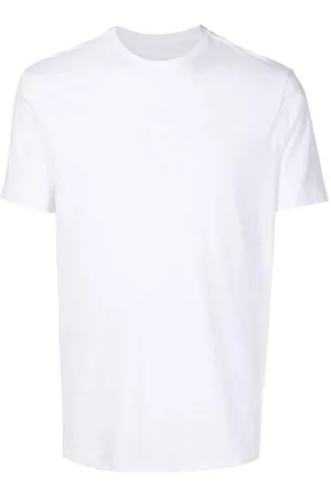 Armani Exchange Men Long Sleeve Polo Shirts - Logo-debossed cotton T-shirt