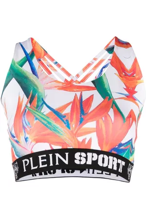 Philipp Plein Women Sports Bras - Botanical-print jogging bra