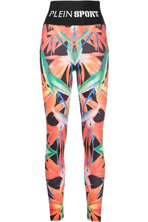 Philipp Plein Women Leggings - Floral-print stretch leggings