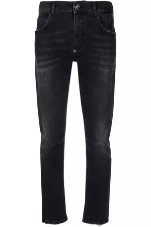 Philipp Plein Women Straight Jeans - Stonewashed straight-leg jeans