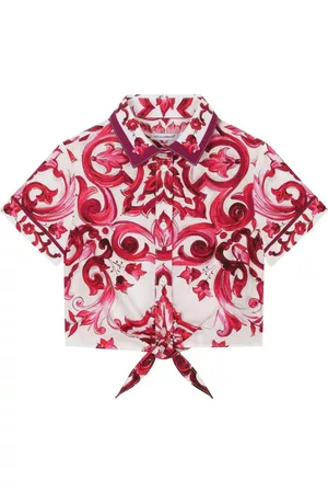Dolce & Gabbana Boys Ties - Majolica-print tie-waist shirt
