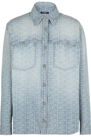 Balmain Monogram-jacquard cotton shirt