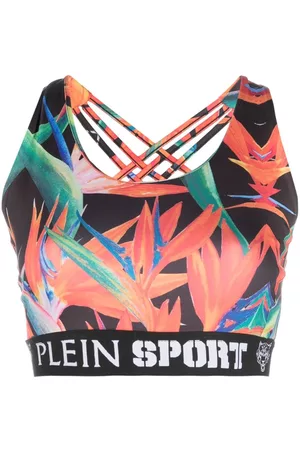 Philipp Plein Women Sports Bras - Botanical-print jogging bra