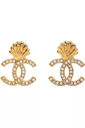 CHANEL Women Earrings - 2000s CC rhinestone-embellished earrings
