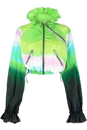 AREA Ombré crystal-embellished cropped jacket