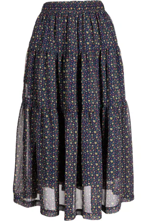 Chocoolate Floral-print tiered skirt