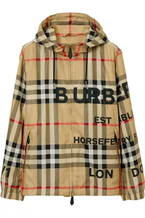 Burberry Men Jackets - Horseferry-print hooded jacket