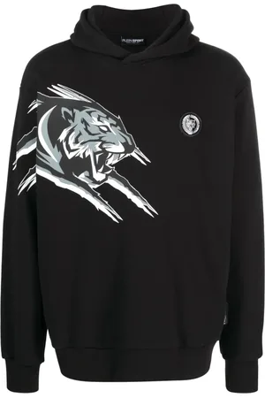 Philipp Plein Tiger-print cotton hoodie