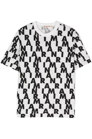Marni Boys Long Sleeve Polo Shirts - Logo-print cotton T-shirt