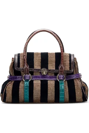 Fendi Women 17 Inch Laptop Bags - Pequin contrasting straps handbag