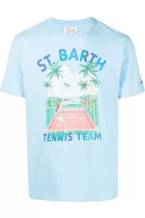 MC2 SAINT BARTH Men Long Sleeve Polo Shirts - Tennis-print cotton T-shirt