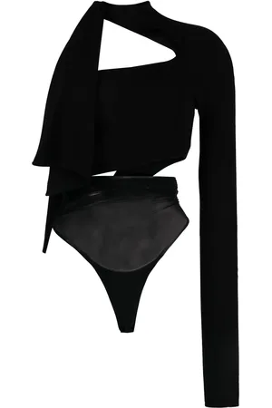 MUGLER Cut-out one-shoulder bodysuit