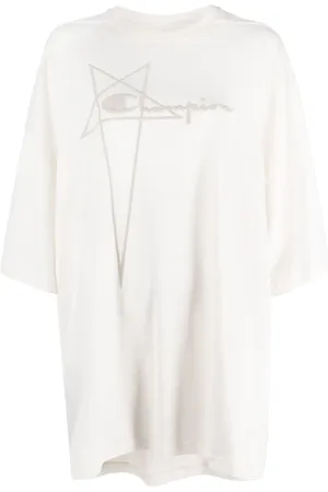 Rick Owens Logo-embossed oversized cotton T-shirt