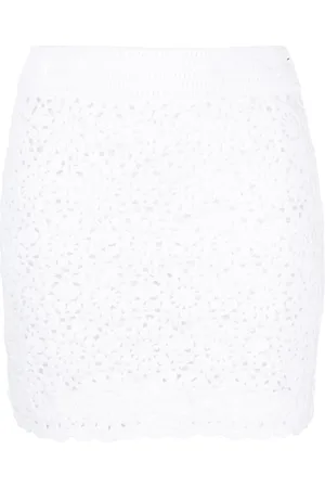 MC2 SAINT BARTH Cotton crochet mini skirt