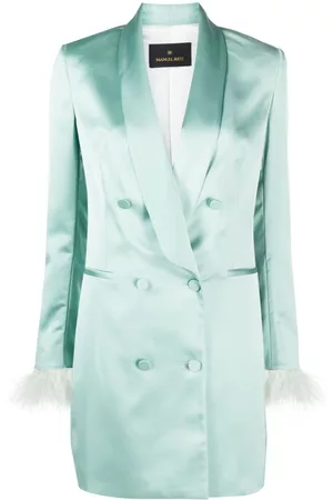 Manuel Ritz Women Blazer Dresses - Satin double-breasted blazer dress