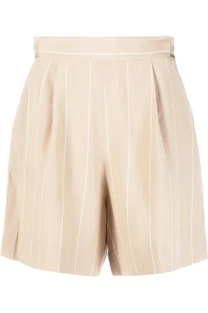Liu Jo Logo-plaque striped tailored shorts