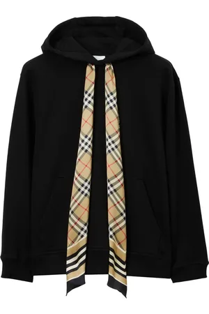 Burberry Tartan-scarf cotton hoodie