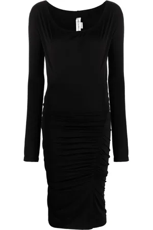 Victoria Beckham Ruched long-sleeve midi dress