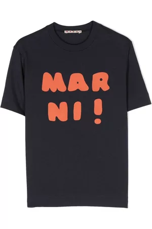 Marni Boys Long Sleeve Polo Shirts - Logo-print cotton T-shirt