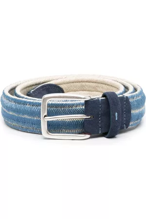 MOORER Men Belts - Two-tone braided leather belt