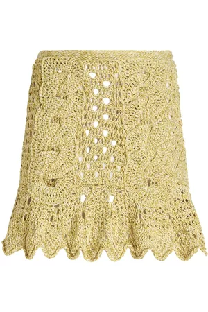 Etro Women Mini Skirts - Crochet-knit silk miniskirt