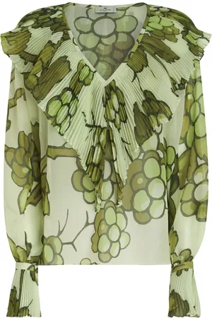 Etro Women Blouses - Berry-print ruffled blouse