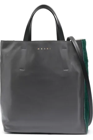 Marni Rectangle-frame leather tote bag