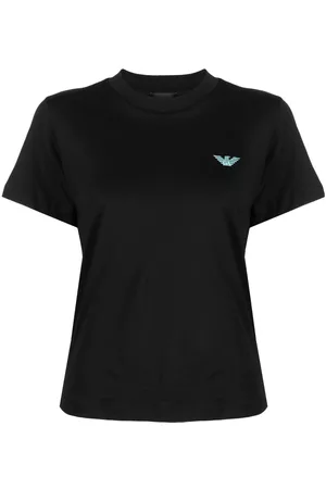 Emporio Armani Women Short Sleeve - Logo-print crew-neck T-shirt