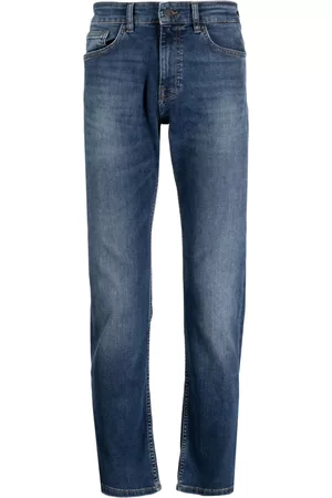 HUGO BOSS Men Slim Jeans - Logo-patch slim-fit jeans